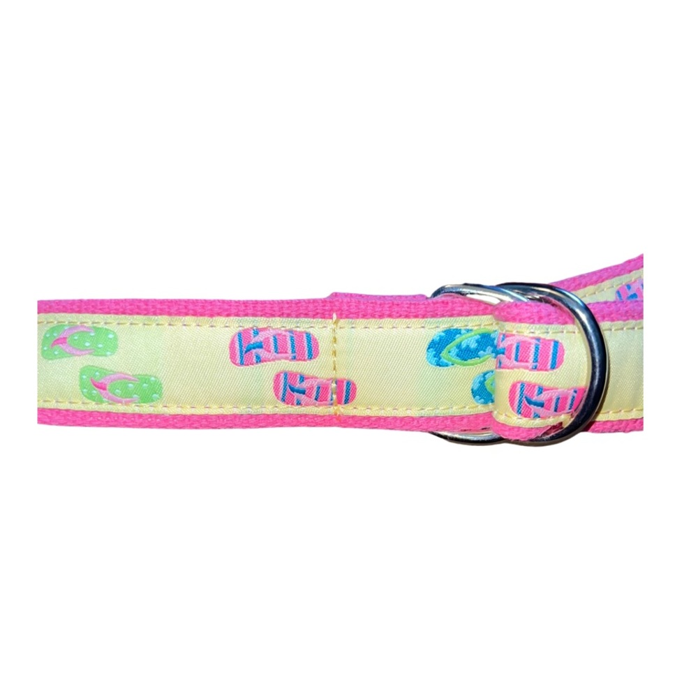 Douglas Paquette pink / yellow flip flop belt Medium 38” - Picture 3 of 5